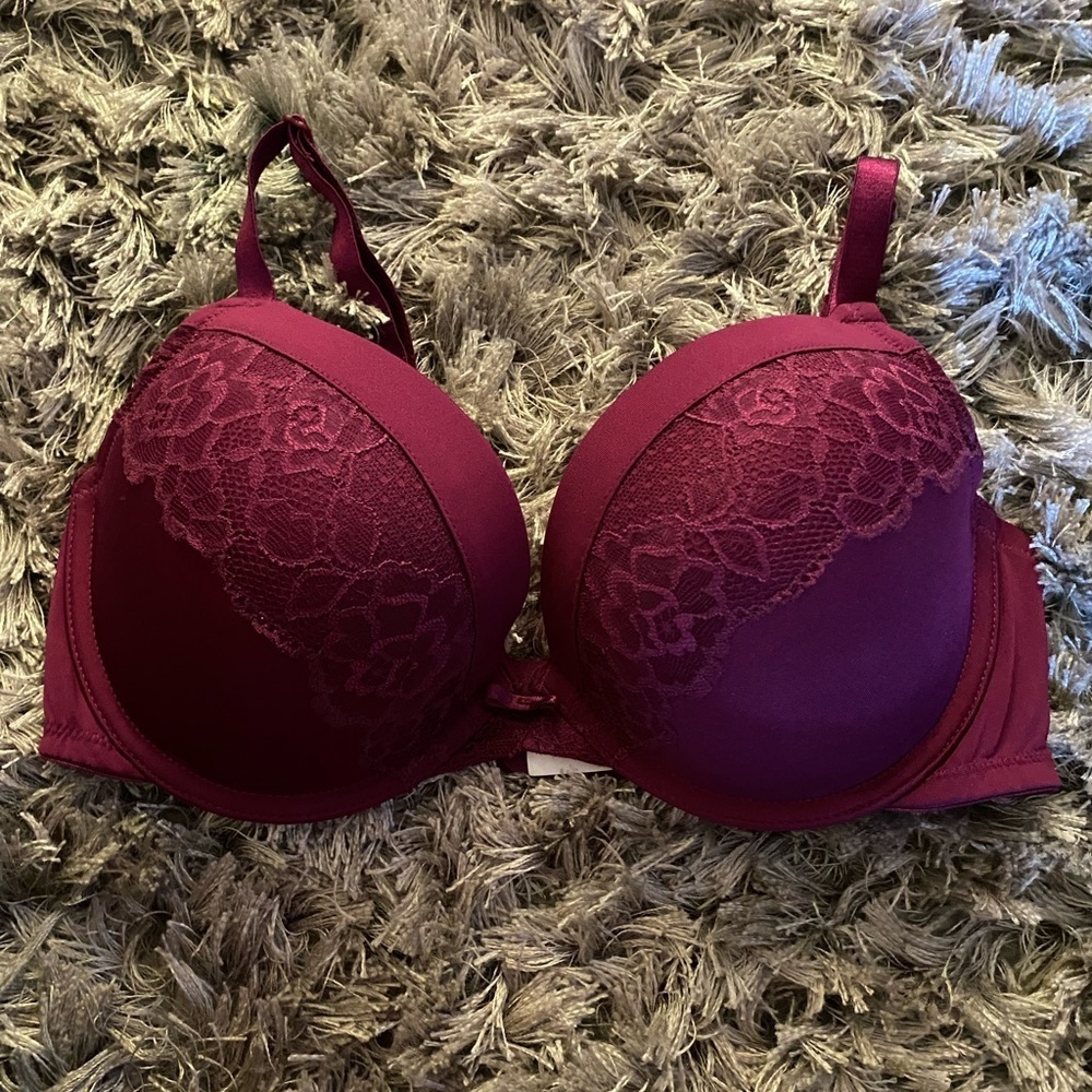 Maiden-form size 34D bra floral burgundy - Picture 7 of 9